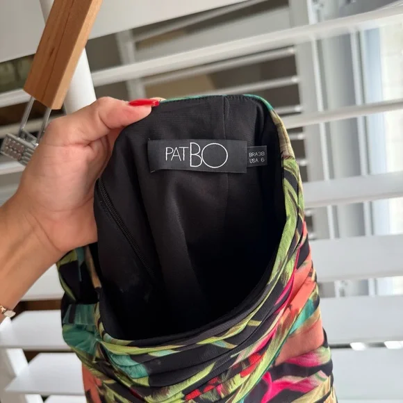 PATBO Pleated Floral-print Chiffon Maxi Skirt In Black Multi Floral - Picture 7 of 7